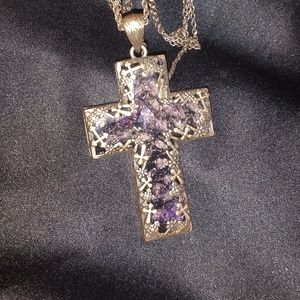 Cross necklace and earrings